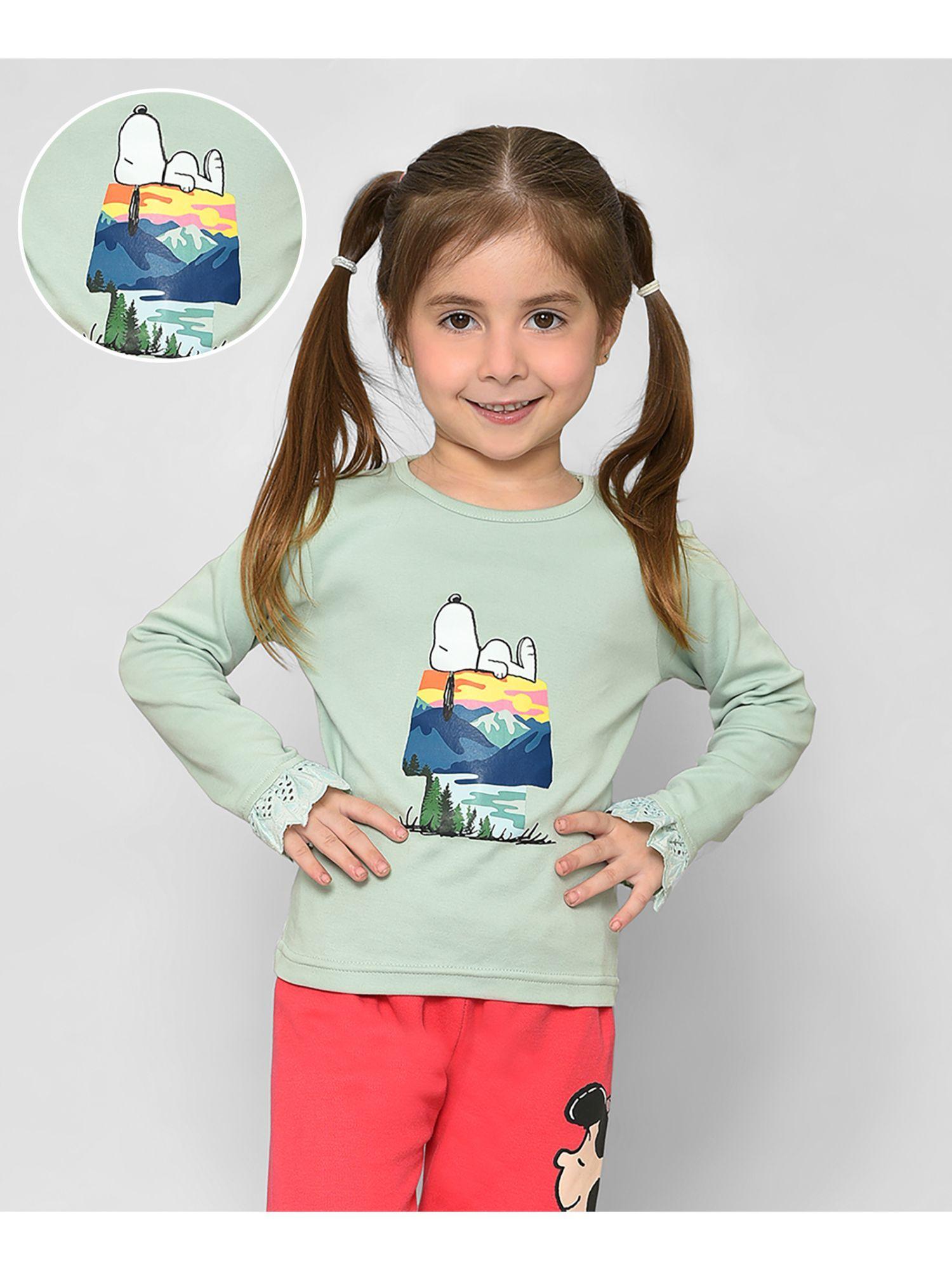 full sleeve peanuts printed t-shirt for girls