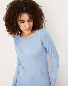 full-sleeve round-neck sweater