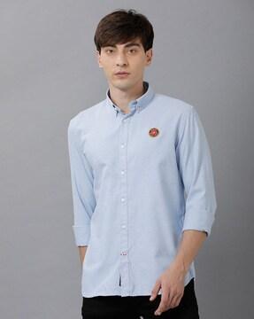 full-sleeve shirt with embroidery brand