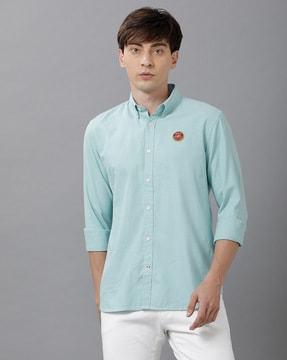 full-sleeve shirt with embroidery brand