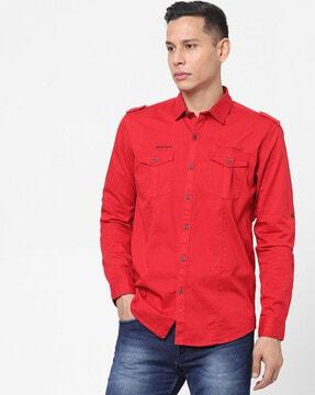 full sleeve shirt with patch pocket