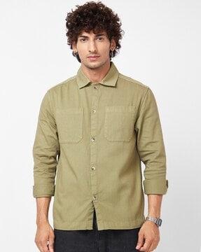 full-sleeve shirt with patch pockets