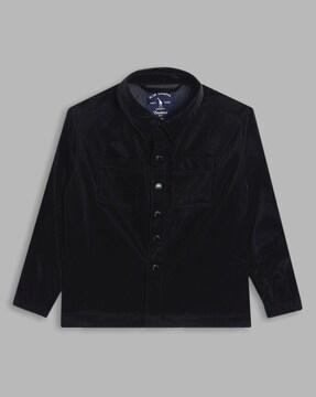 full-sleeve spread-collar shirt