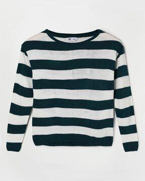 full sleeve striped sweater