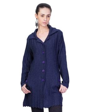 full-sleeve trench coat with welt pockets