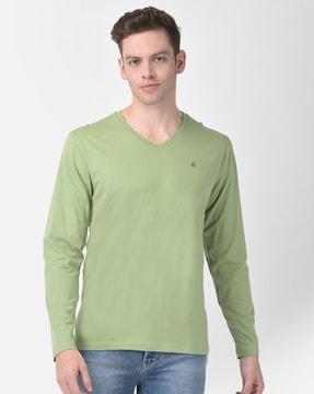 full-sleeve v-neck t-shirt