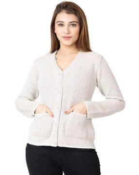 full-sleeves cardigan with button-closure