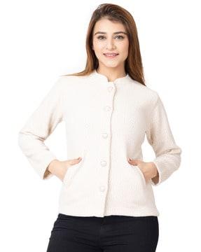 full-sleeves cardigan with button-closure