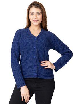 full-sleeves cardigan with button-closure