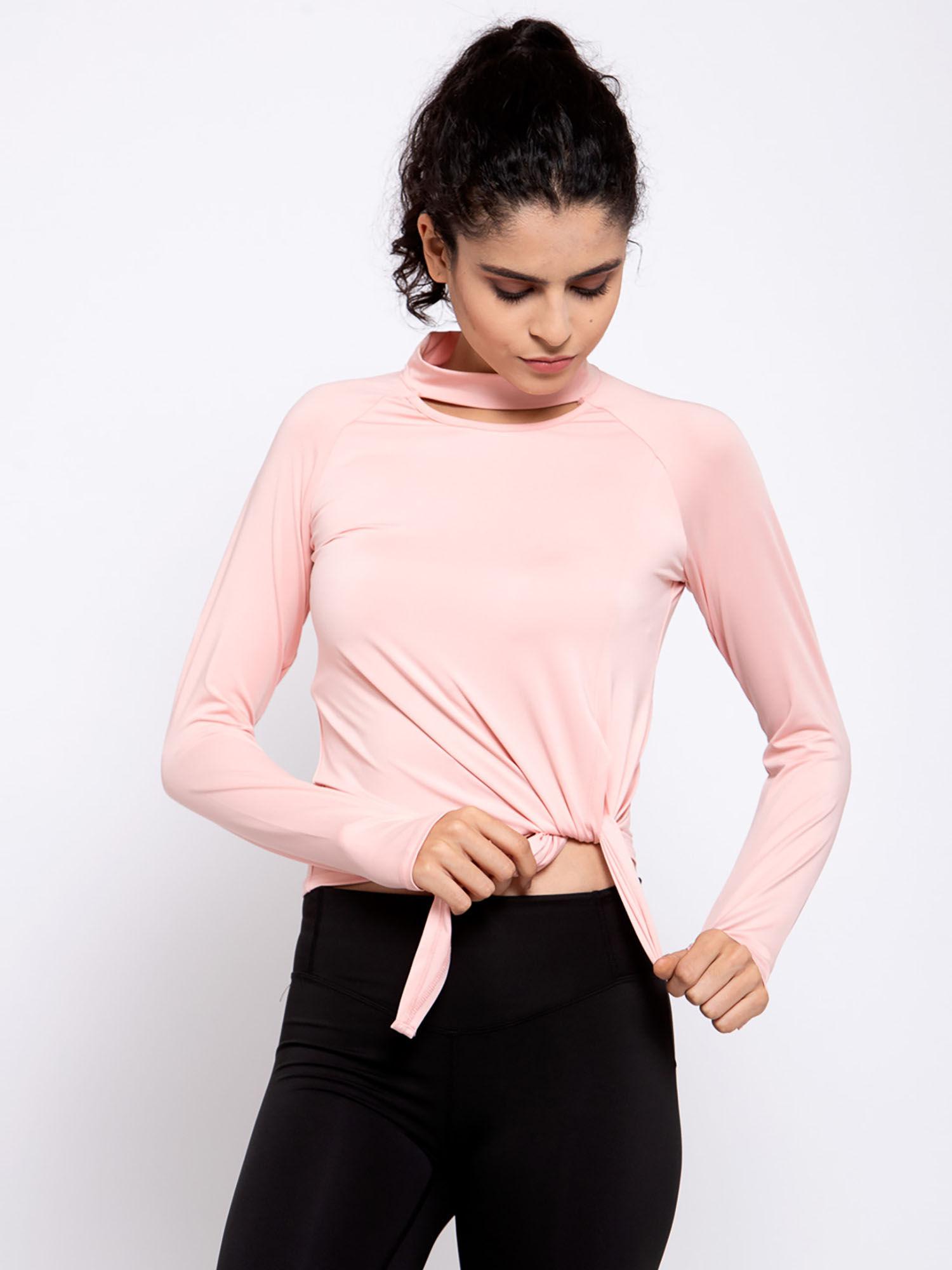 full sleeves halterneck gym top