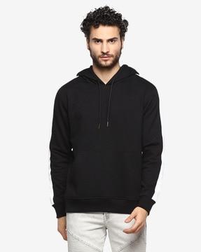 full-sleeves hoodie with contrast taping