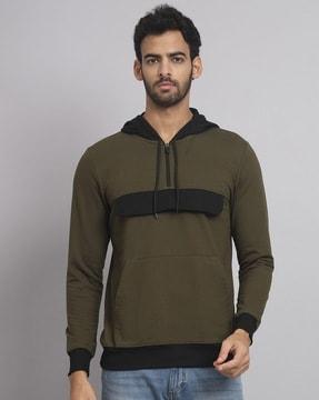 full-sleeves hoodie with kangaroo pocket