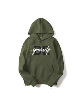 full sleeves hoodie with typography print