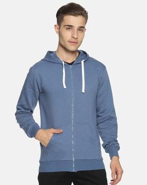 full sleeves hoodie with zip fly-style