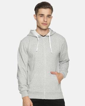 full sleeves hoodie with zip fly-style