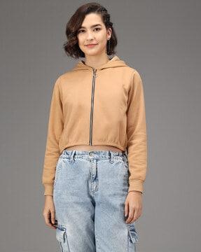 full-sleeves hoodie with zip-front closure