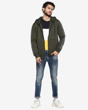 full-sleeves hoodie with zip-front