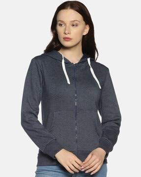 full sleeves hoodie with zip placket