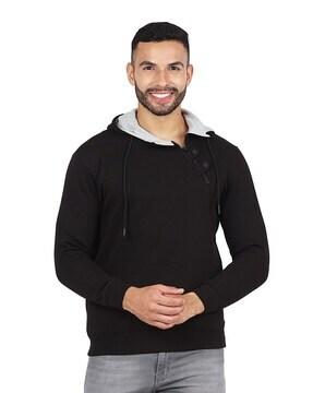 full-sleeves insert-pockets hoodie