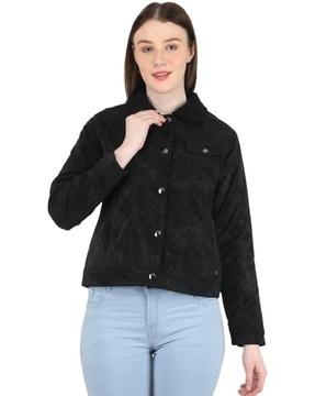 full-sleeves jacket with button-closure