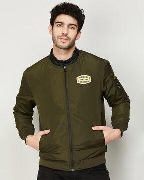 full-sleeves jacket with zip-front