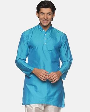 full sleeves kurta with mandarin collar