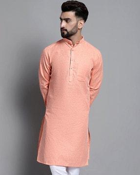 full-sleeves mandarin-collar kurta