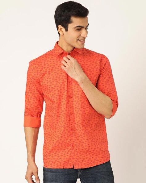 full sleeves micro print shirt