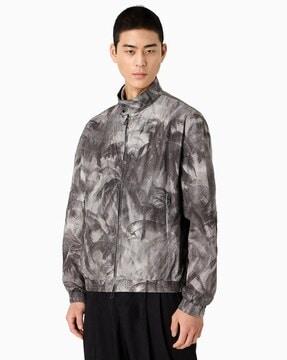 full sleeves printed blouson jacket