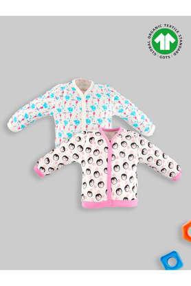 full sleeves printed girls top combo (panda & elephant) - multi