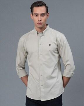 full-sleeves shirt with button-down collar