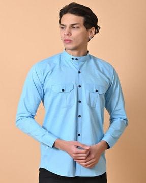 full-sleeves shirt with patch pockets