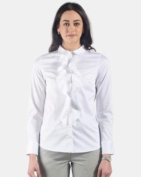 full sleeves shirt with ruffle detail