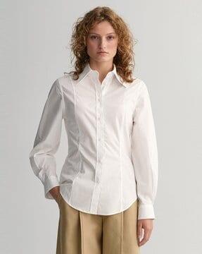 full-sleeves shirt with spread collar