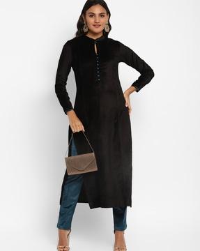 full-sleeves straight kurta set