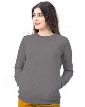 full sleeves sweatshirt with pockets detail