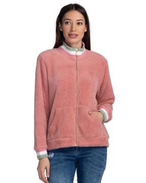 full-sleeves sweatshirt with zip-front