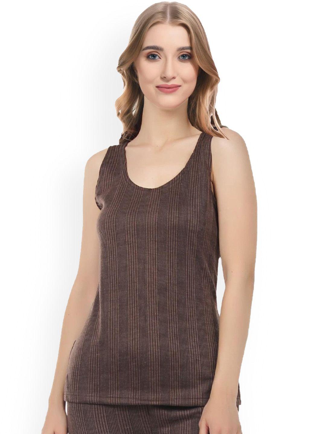 funahme striped sleeveless thermal top