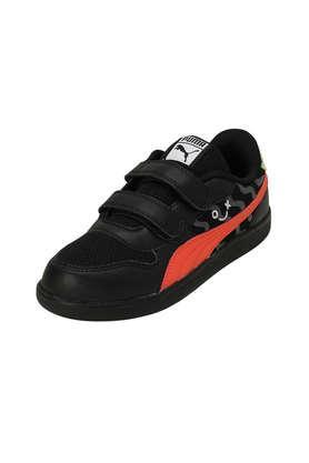 funblast blended lace up boys sports shoes - black