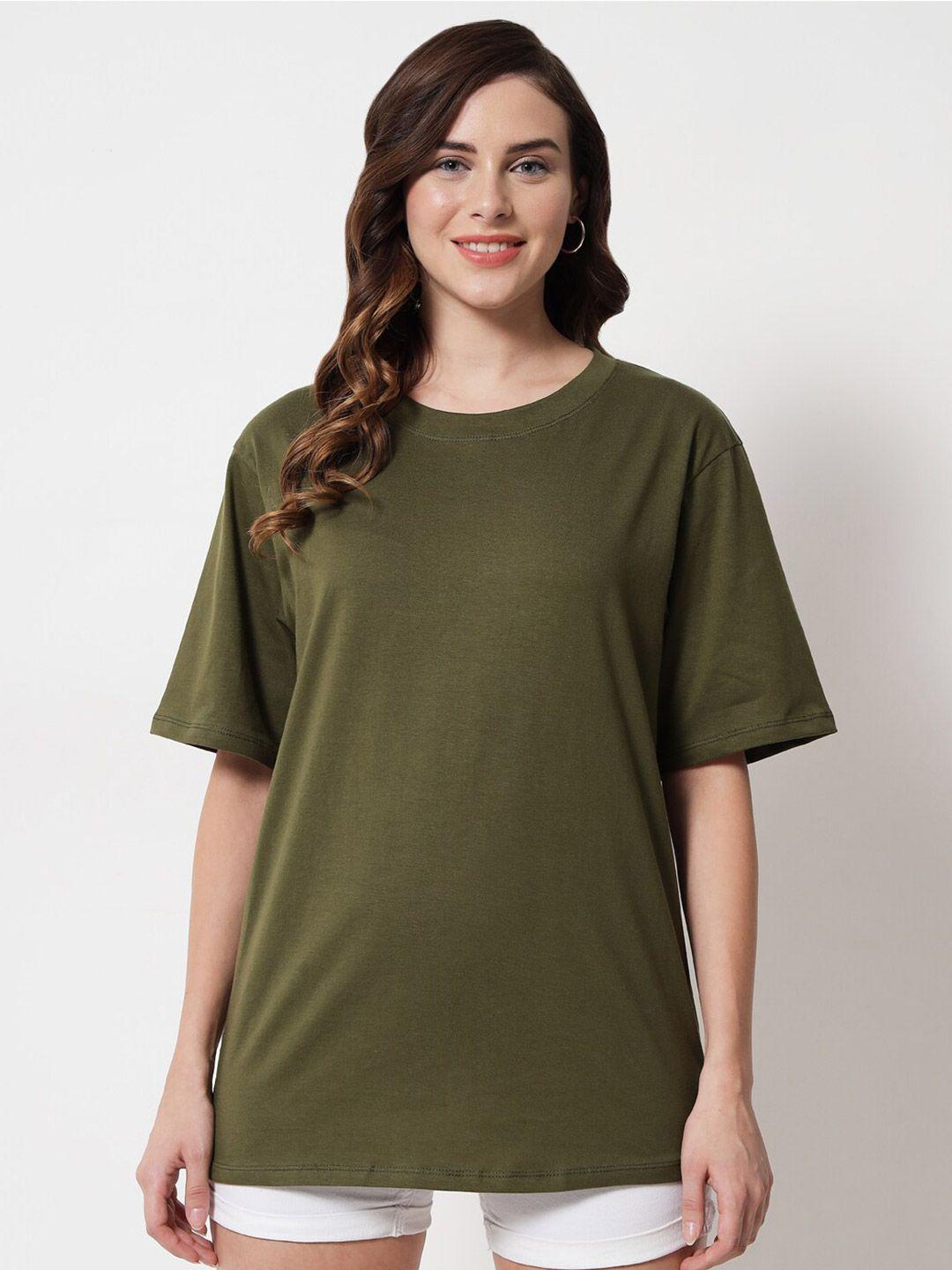 funday fashion drop-shoulder sleeve oversized longline cotton t-shirt