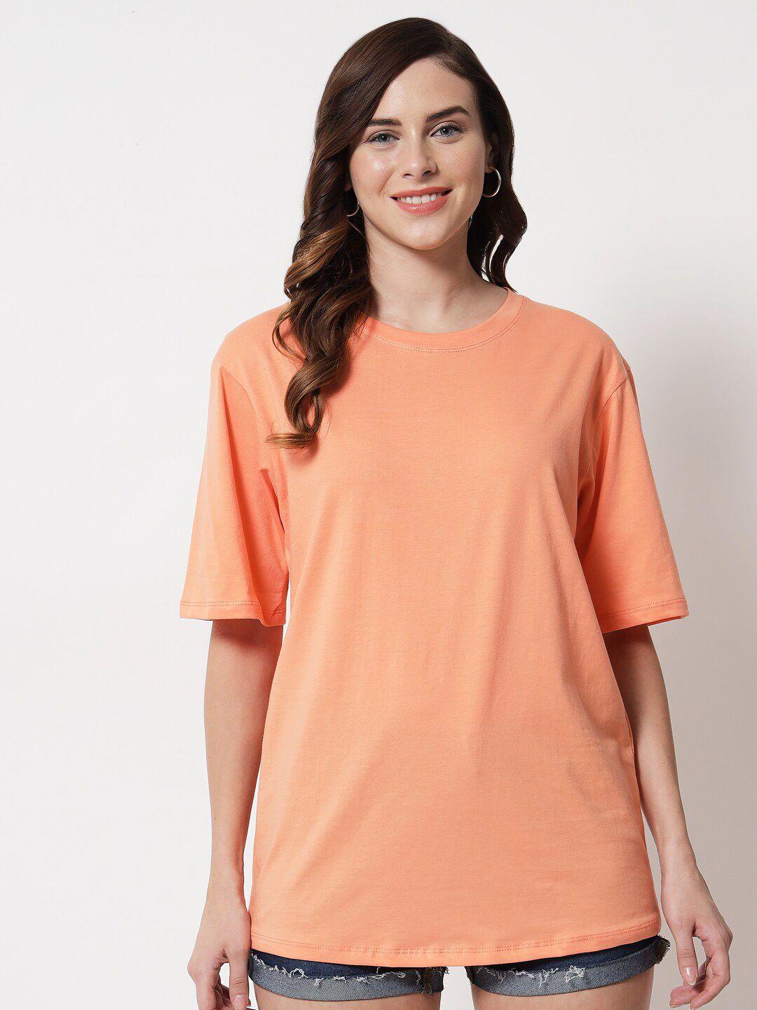 funday fashion drop-shoulder sleeves loose cotton t-shirt