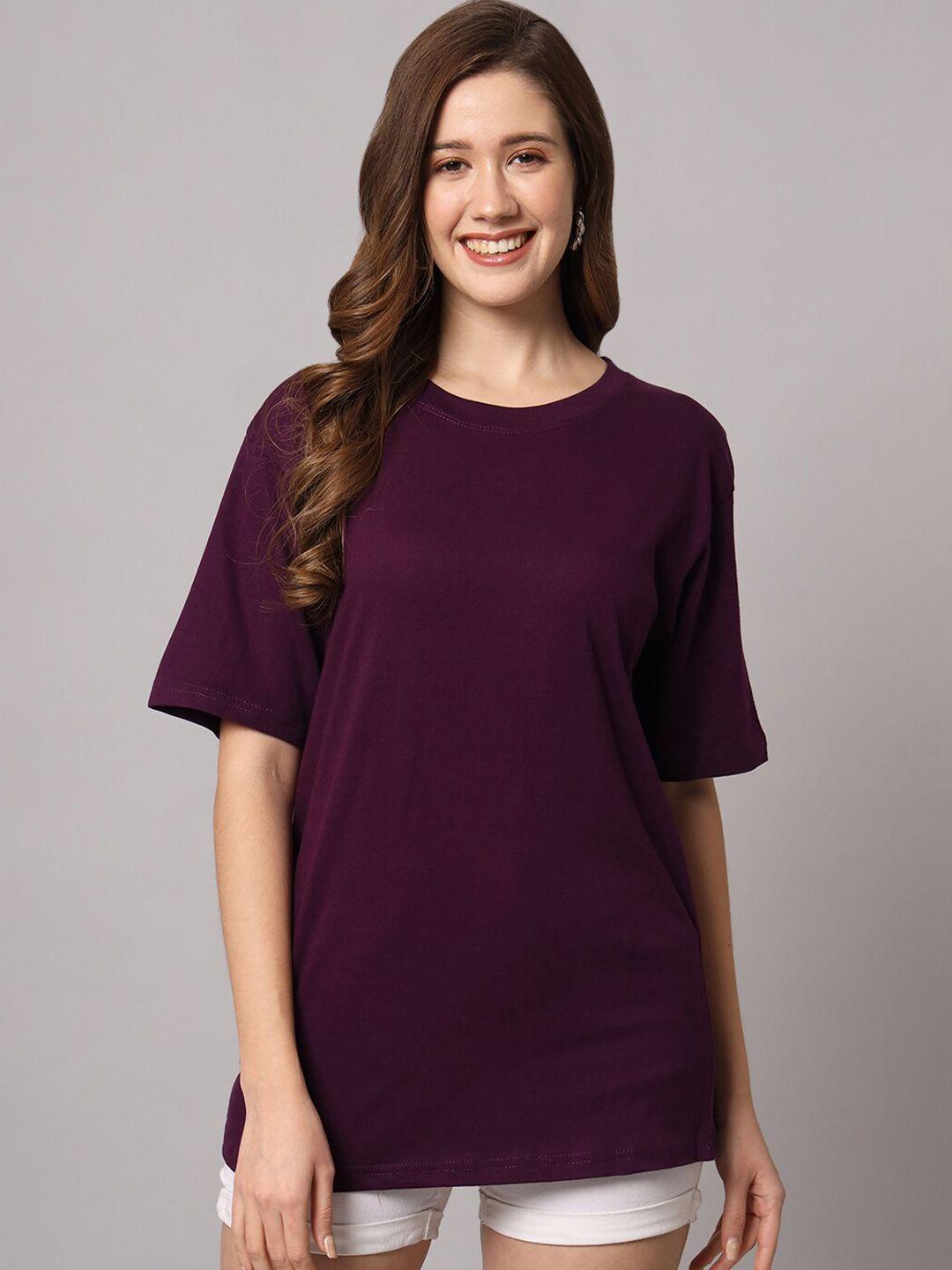 funday fashion drop-shoulder sleeves pure cotton loose t-shirt