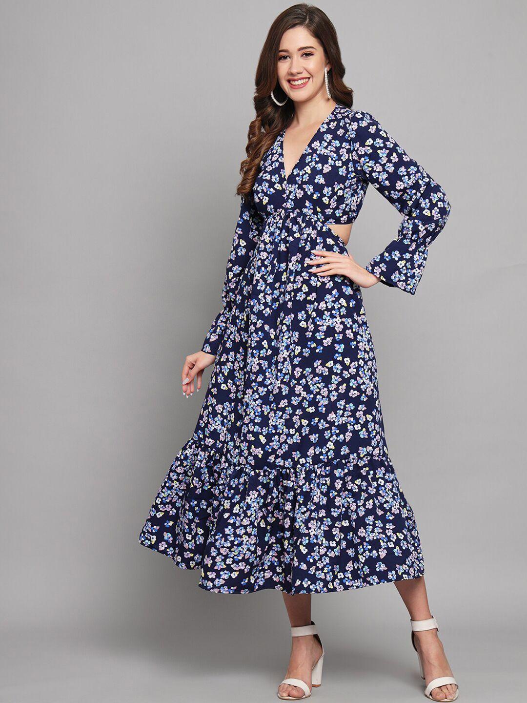 funday fashion floral print crepe midi dress