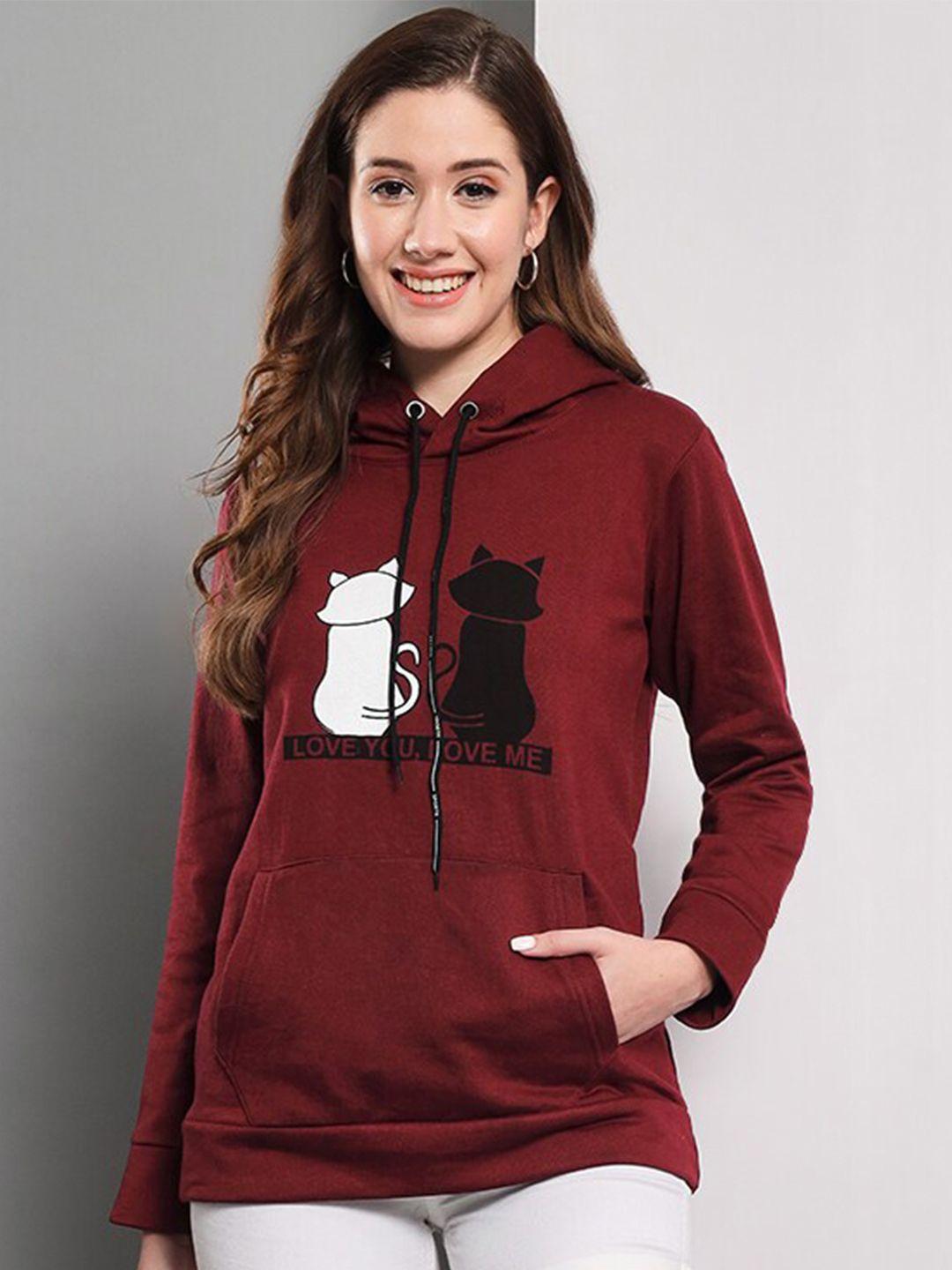 funday fashion graphic printed hooded fleece sweatshirt