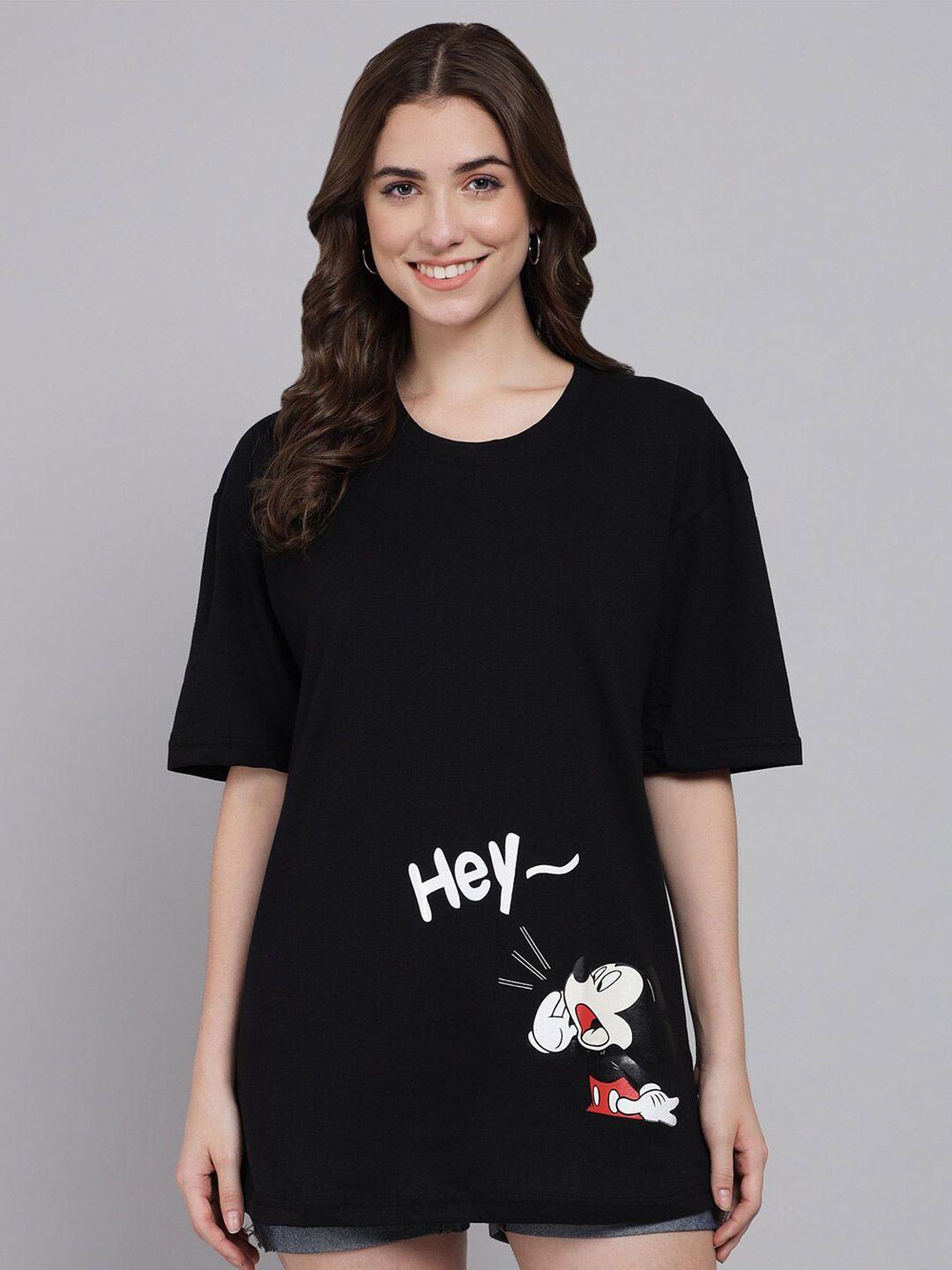 funday fashion mickey mouse printed oversized cotton t-shirt