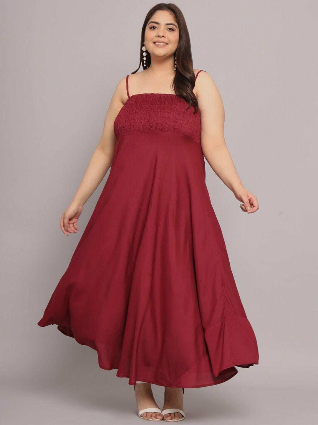 funday fashion plus size smocked maxi dress