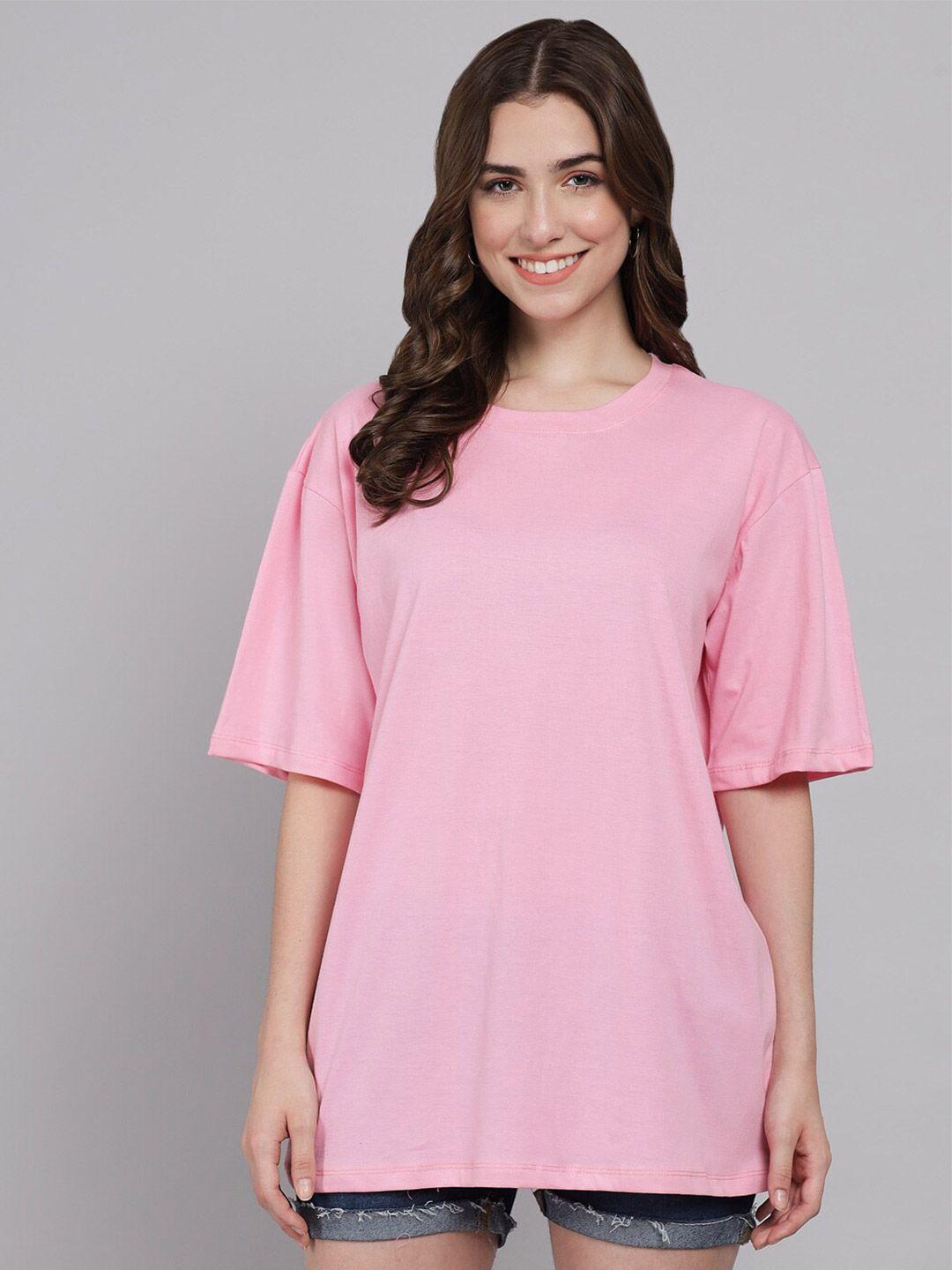 funday fashion round neck oversized pure cotton t-shirt