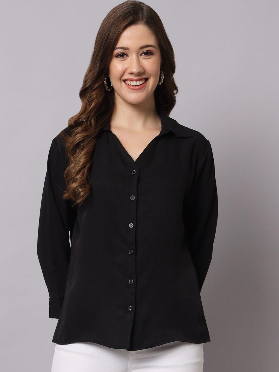 funday fashion spread collar regular fit casual crepe shirt