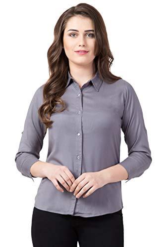 funday fashion women's long sleeve all purpose shirt (medium, grey)