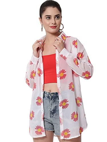 funday fashion women's regular fit shirt white,red l